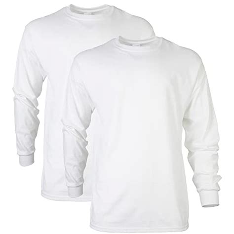 Gildan Men S Ultra Cotton Long Sleeve T Shirt Style G Multipack White Pack Large