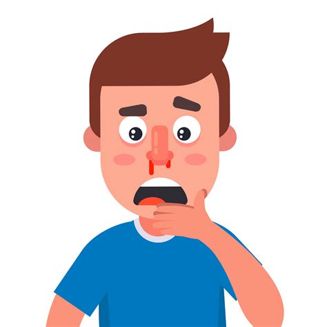 Young Man With Nosebleed 1484235 Vector Art At Vecteezy