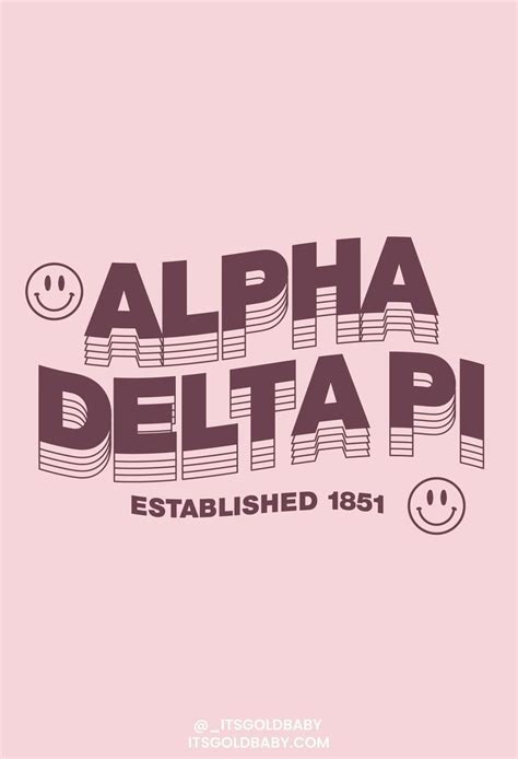 Pink Maroon Adpi Alpha Delta Pi Repeating Letters Smile Smiley