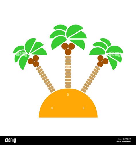 Desert Island With Palm Trees Isolated Vector Stock Vector Image And Art