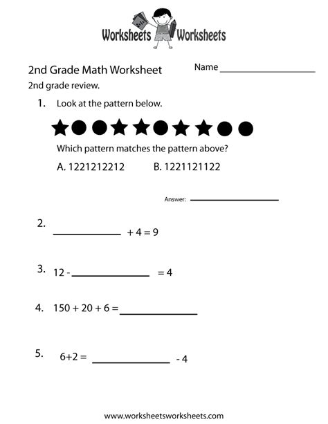 2nd Grade Math Review Worksheet Worksheets Worksheets