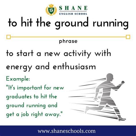 To Hit The Ground Running To Start A New Activity With Energy And