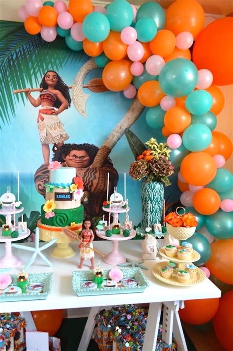 Moana Sweet Table From A Chic Moana Birthday Party On Karas Party Ideas