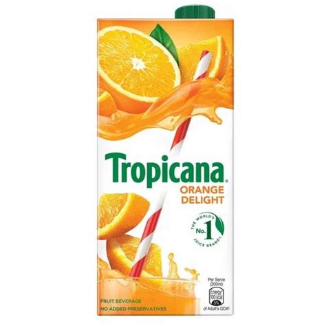 Yellow Tropicana Orange Delight Juice Packaging Size 250 Ml