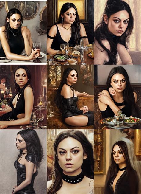 Mila Kunis Sitting Across The Camera Wearing A Black Stable Diffusion Openart