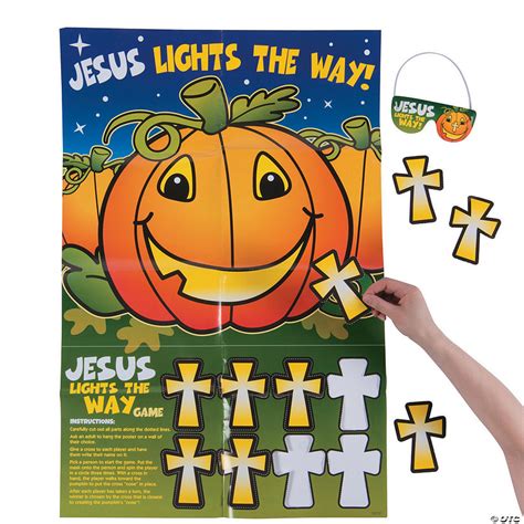 Pin The Cross On The Pumpkin Halloween Game Oriental Trading