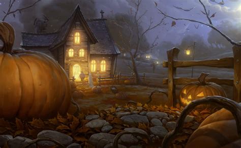 Halloween Haunted House Background Images