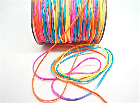5m Nylon Jewelry Cord 15mm Braided Rainbow Cord Necklace Etsy