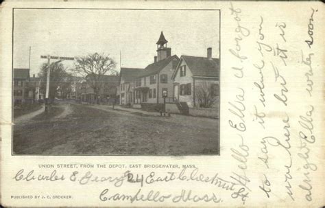 East Bridgewater Ma Union St C1910 Postcard United States