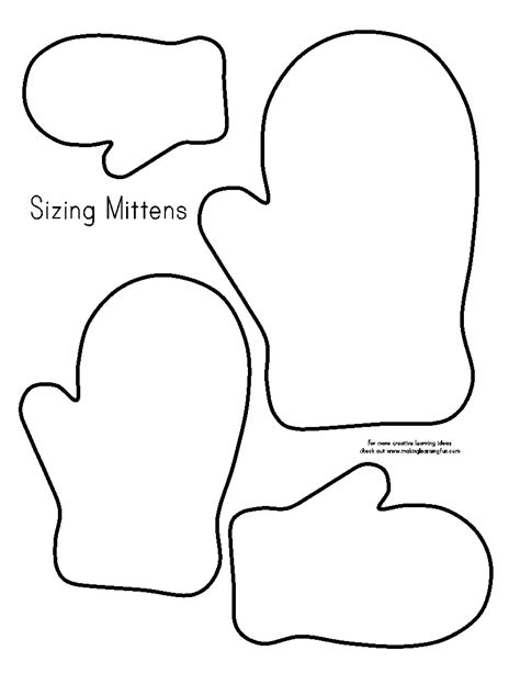 mitten pattern printable  calendar template preschool winter