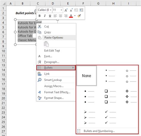 How To Add A Bullet Point In Excel