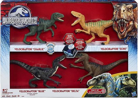 Jurassic World Velociraptor Charlie Delta Echo And Blue Action Figure 4 Pack