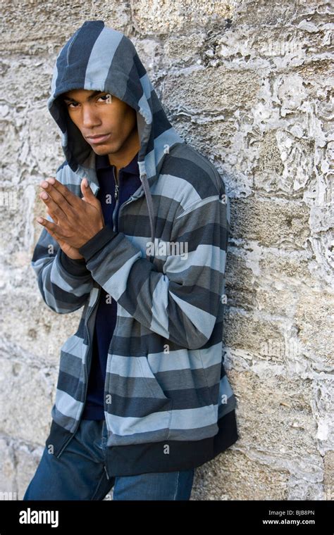 Handsome Stylish Young African American Man Wearing Hoodie Stock Photo