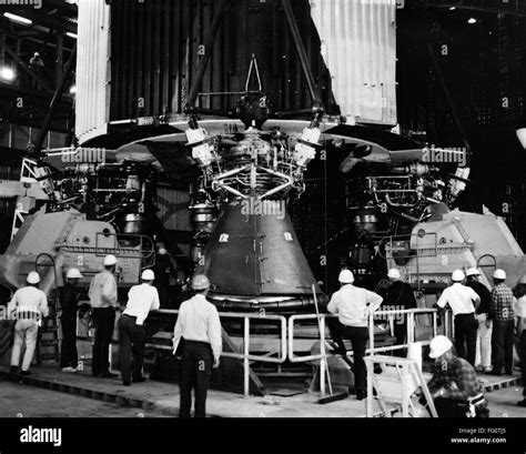 Apollo 8 Saturn V Rocket Nengineers Checking The Saturn V First