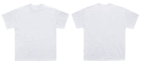 Blank T Shirt Color White Template Front And Back View Stock Photo