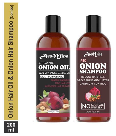 Aromine Onion Oil And Red Onion Shampoo For Hair Fall Control Growth