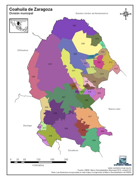 Mapa Para Imprimir De Coahuila De Zaragoza Mapa En Color De Los