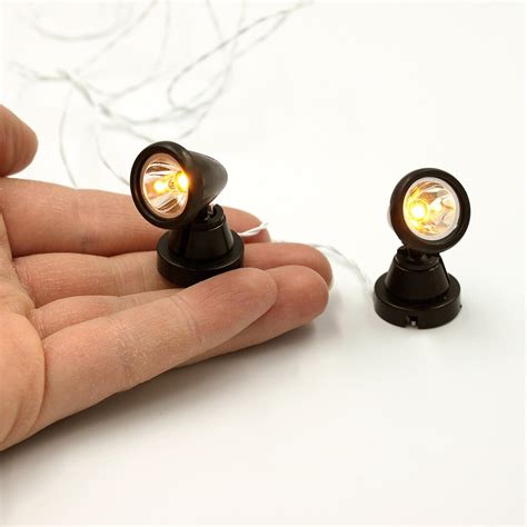 Spotlights Set Of 2 Micro Miniature Battery Powered Indoor Etsy