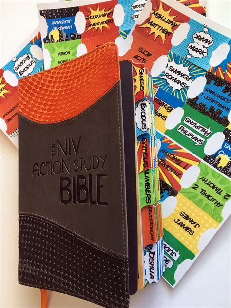 Niv Action Study Bible Bundle Super Hero Comic Bible Tabs Etsy France