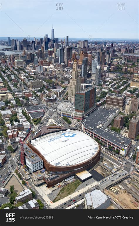 New York Usa August 16 2014 Overhead View Of Barclays Center In