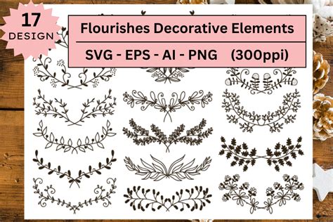 Flourishes Decorative Elements Svg Set Graphic By GRAAPHY Creative