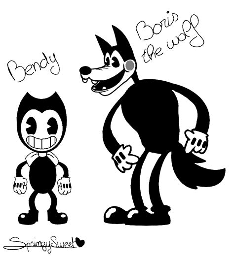 She's happy in the first picture, sad with welled up eyes in the second, and confused in the this coloring sheet features boris, the wolf, the secondary character in the video game, bendy and the ink machine. Bendy and Boris the wolf by SpringySweet on DeviantArt