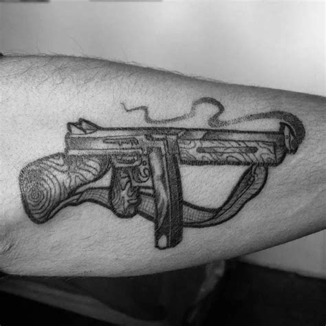 50 идеи за татуировки Tommy Gun за мъже дизайн на огнестрелно оръжие
