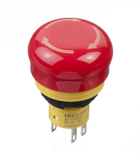 Idec Emergency Stop Push Button Panel Mount 162mm Cutout Single Pole