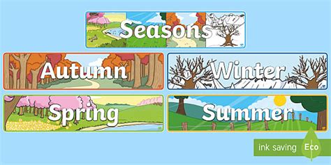 Four Seasons Display Banner All Seasons Twinkl