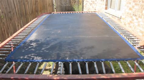 For safety you will need to leave a small gap around a trampoline just in case someone falls into the edge, you wouldn't want them to. Deluxe Rectangle Trampoline Mats 9'x15' Frame Size ...