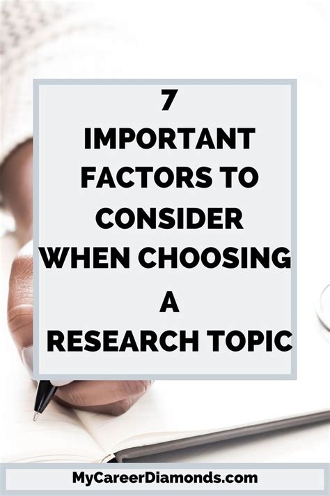 7 Factors To Consider When Choosing A Research Topic With Images