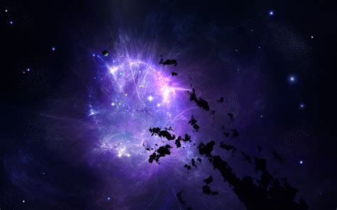 Space Stars Galaxy Digital Art Purple Wallpapers Hd