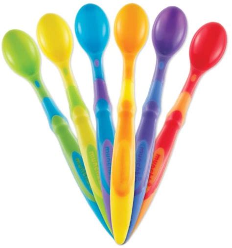 2 Pack Munchkin Soft Tip Infant Spoons Assorted Colors 6 Ea