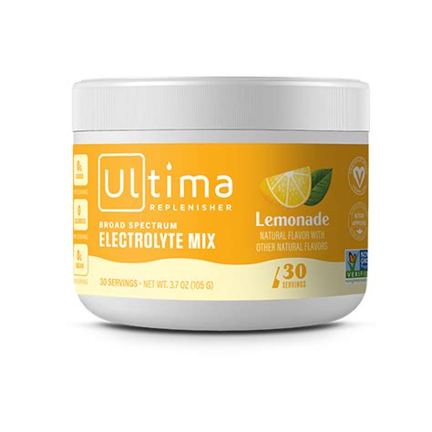 Lemonade Electrolyte Hydration Powder Packets Ultima Replenisher
