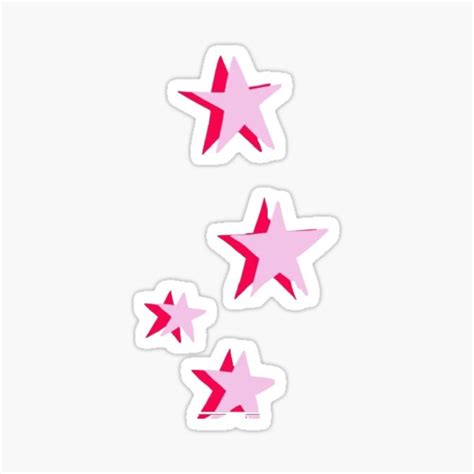 Pink And Dark Pink Star Pack Sticker By Julianna19 Redbubble