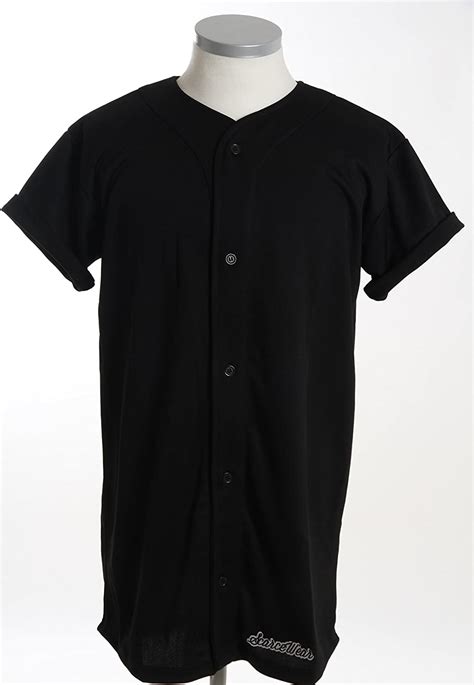Scarcewear Unisex Long Plain Black Baseball Jersey Shirt Size Small10