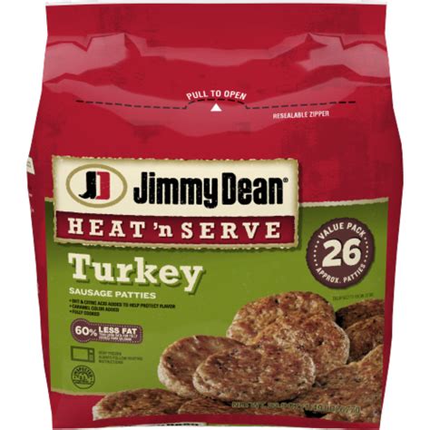 Jimmy Dean Heat N Serve Breakfast Turkey Sausage Patties 26 Ct Fry