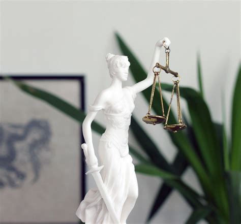 Lady Justice Statue Scales Of Justice Marble Sculpture 34cm 14in