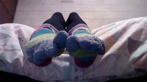 My Coloured Striped Fuzzy Toe Socks Youtube