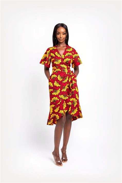 Tola African Print Wrap Dress African Print Fashion Dresses Printed Wrap Dresses African