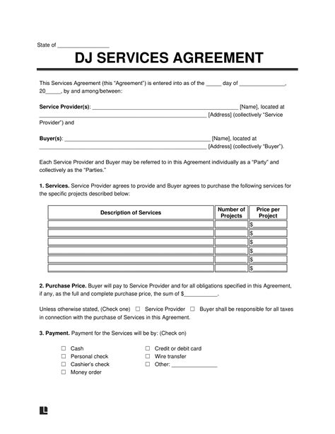 Free Dj Contract Template Pdf And Word Legal Templates