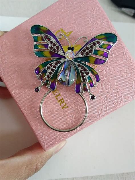 Senfai Enamel Colorful Butterfly Abalone Shell Crystal Magnet Eyeglass