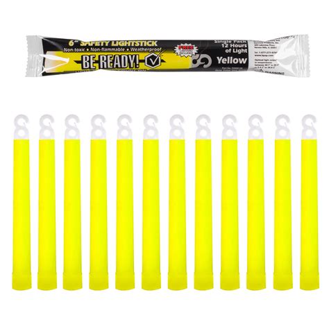 Buy Be Ready™ Yellow Glow Sticks Industrial Grade 12 Hour