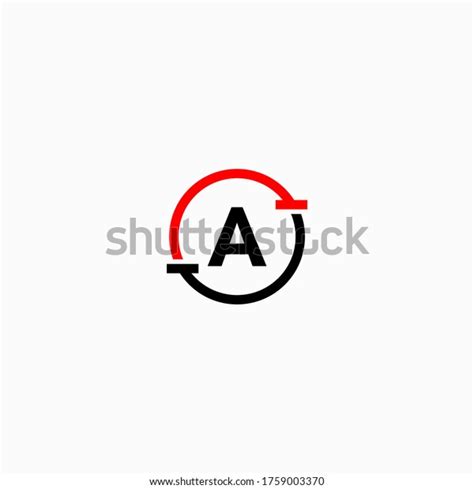 Modern Red Black Circle Logo Letter Stock Vector Royalty Free