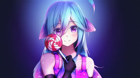 Anime Girl Cute Rainbows And Lolipop Hd Anime 4k Wallpapers Images Backgrounds Photos And