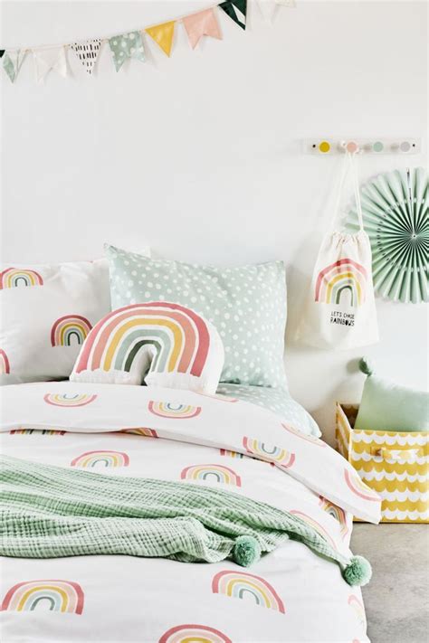 Rainbow Cushion Girls Rainbow Bedroom Rainbow Bedroom Kid Room Decor