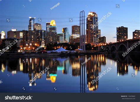 Minneapolis Skyline Dusk Stock Photo Edit Now 110478083