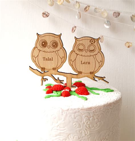 Owls Cake Topper Wedding Cake Topper Rustic Cake Topper Etsy