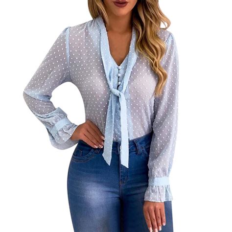 buy aniywn women mesh sheer long sleeve blouse ladies work office see through top shirt online