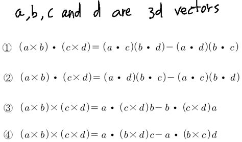 Vectors Equation Of Dot Product And Cross Product Mathematics Stack